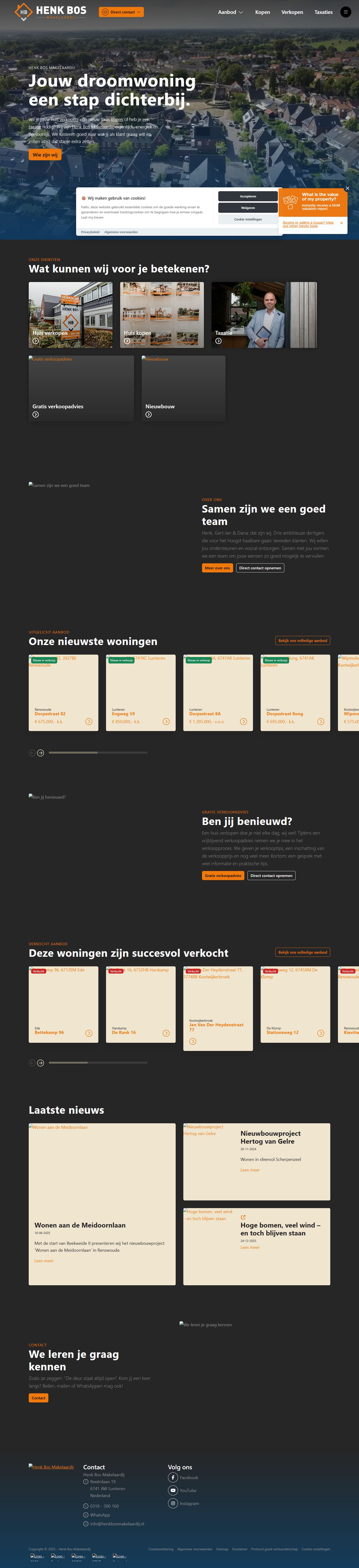 Screenshot der Website von www.henkbosmakelaardij.nl
