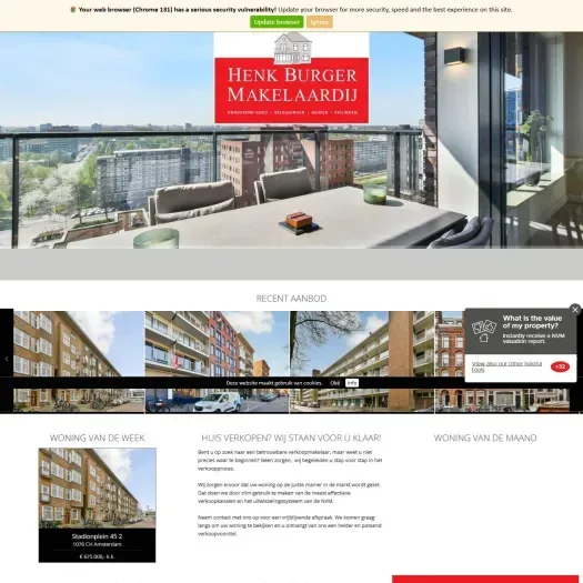 Capture d'écran du site web de www.henkburger.nl