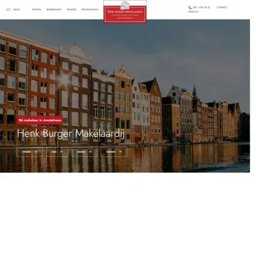 Screenshot of the website of www.henkburger.nl