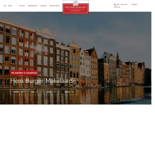 Screenshot of the website of www.henkburger.nl