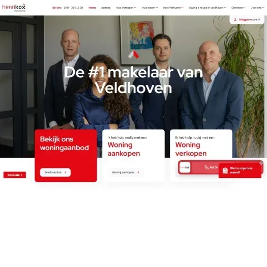 Screenshot van de website van www.henrikox.nl