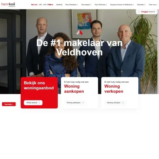 Screenshot van de website van www.henrikox.nl