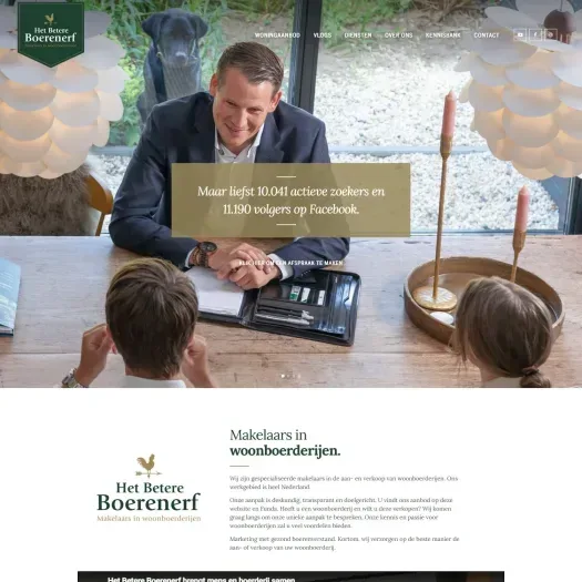 Screenshot van de website van www.hetbetereboerenerf.nl