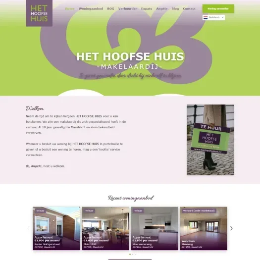 Screenshot van de website van www.hethoofsehuis.nl
