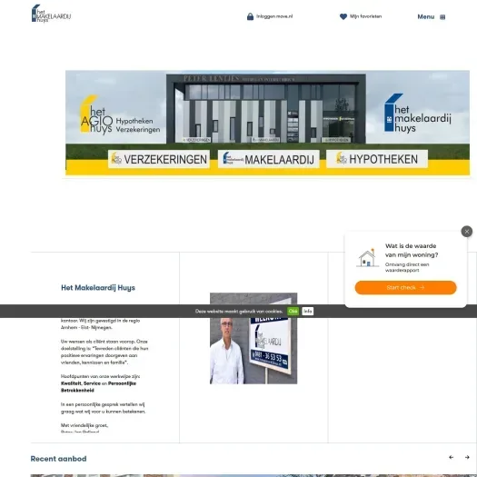 Screenshot van de website van www.hetmakelaardijhuys.nl