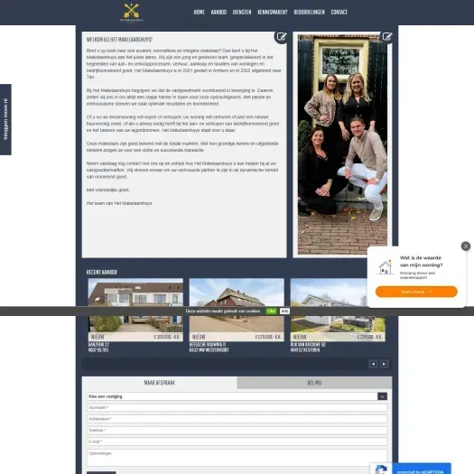 Screenshot van de website van www.hetmakelaarshuys.com