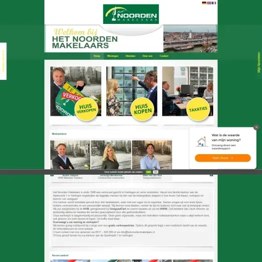 Screenshot van de website van www.hetnoordenmakelaars.nl