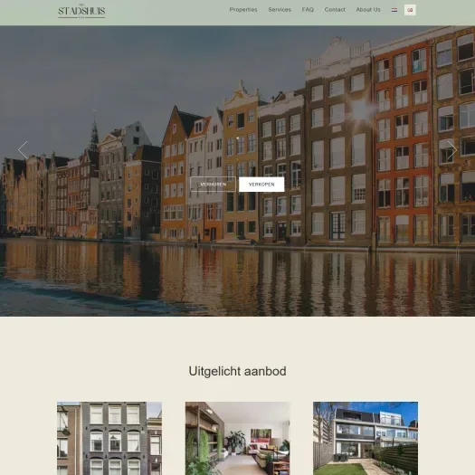 Screenshot of the website of www.hetstadshuis.nl