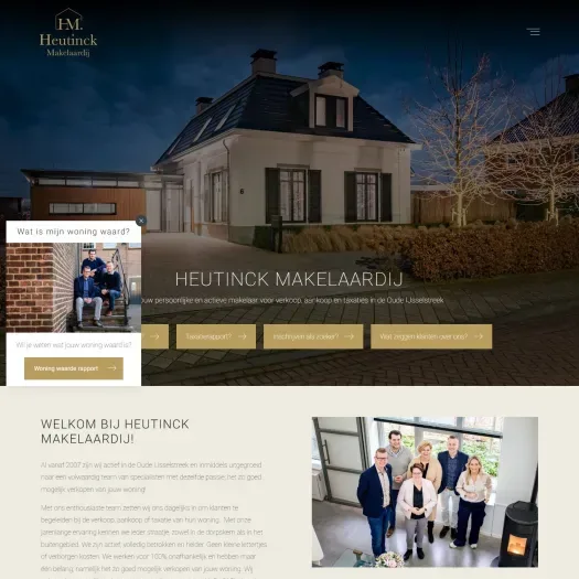 Screenshot of the website of www.heutinckmakelaardij.nl
