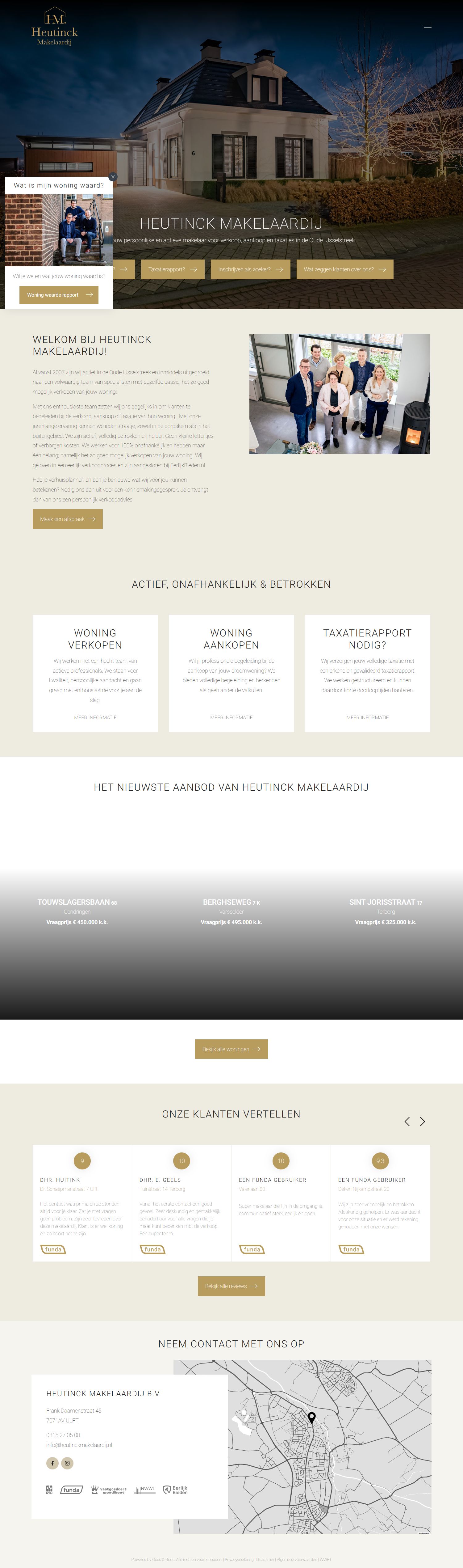 Screenshot of the website of www.heutinckmakelaardij.nl