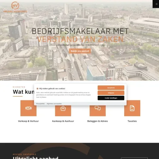Screenshot der Website von heuvelvastgoed.nl
