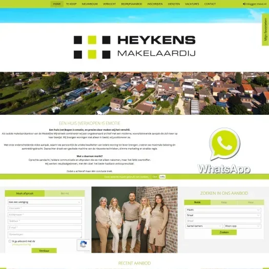 Screenshot of the website of www.heykens.nl
