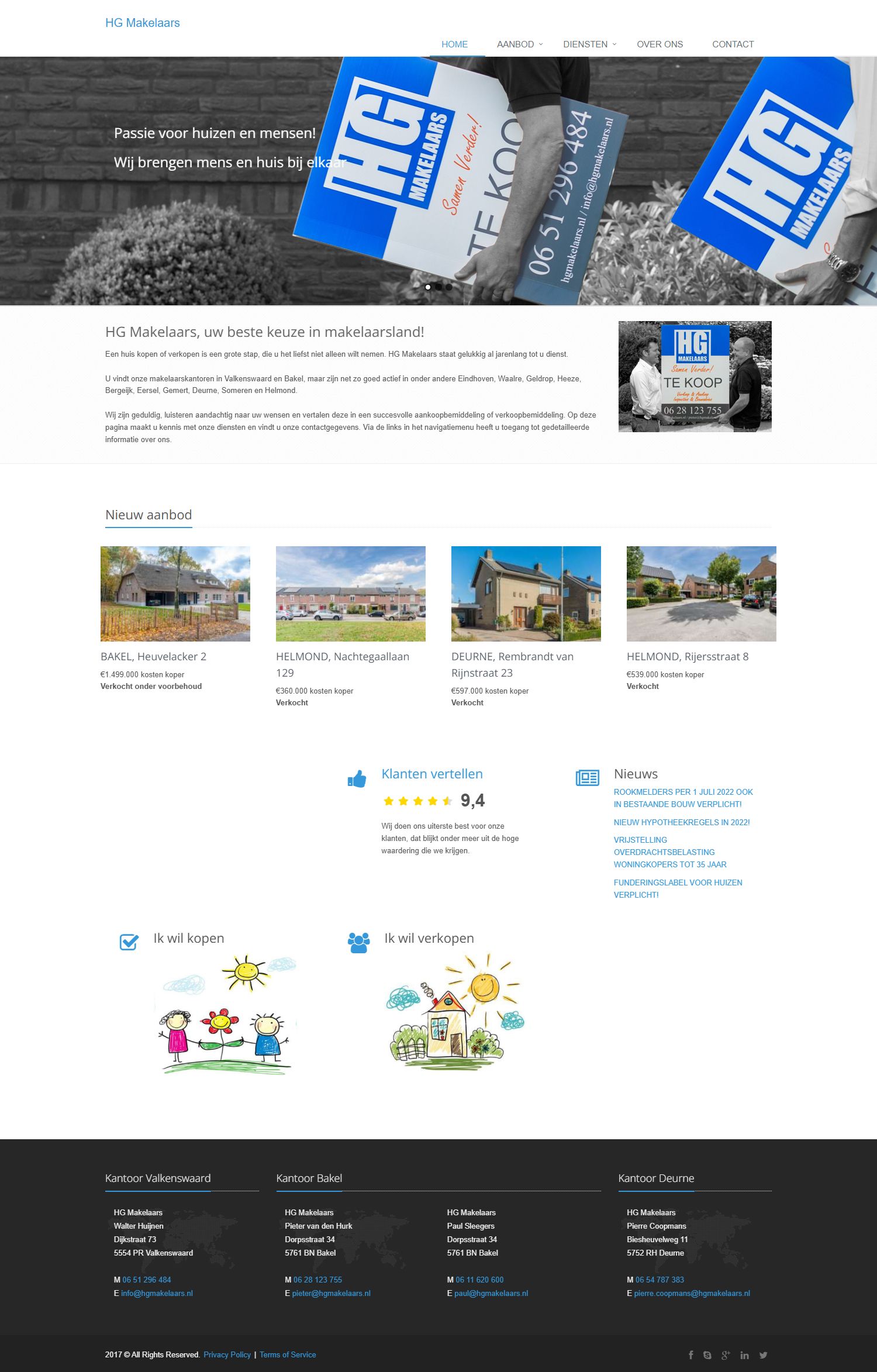 Screenshot of the website of www.hgmakelaars.nl