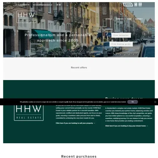 Screenshot of the website of www.hhwmakelaars.nl