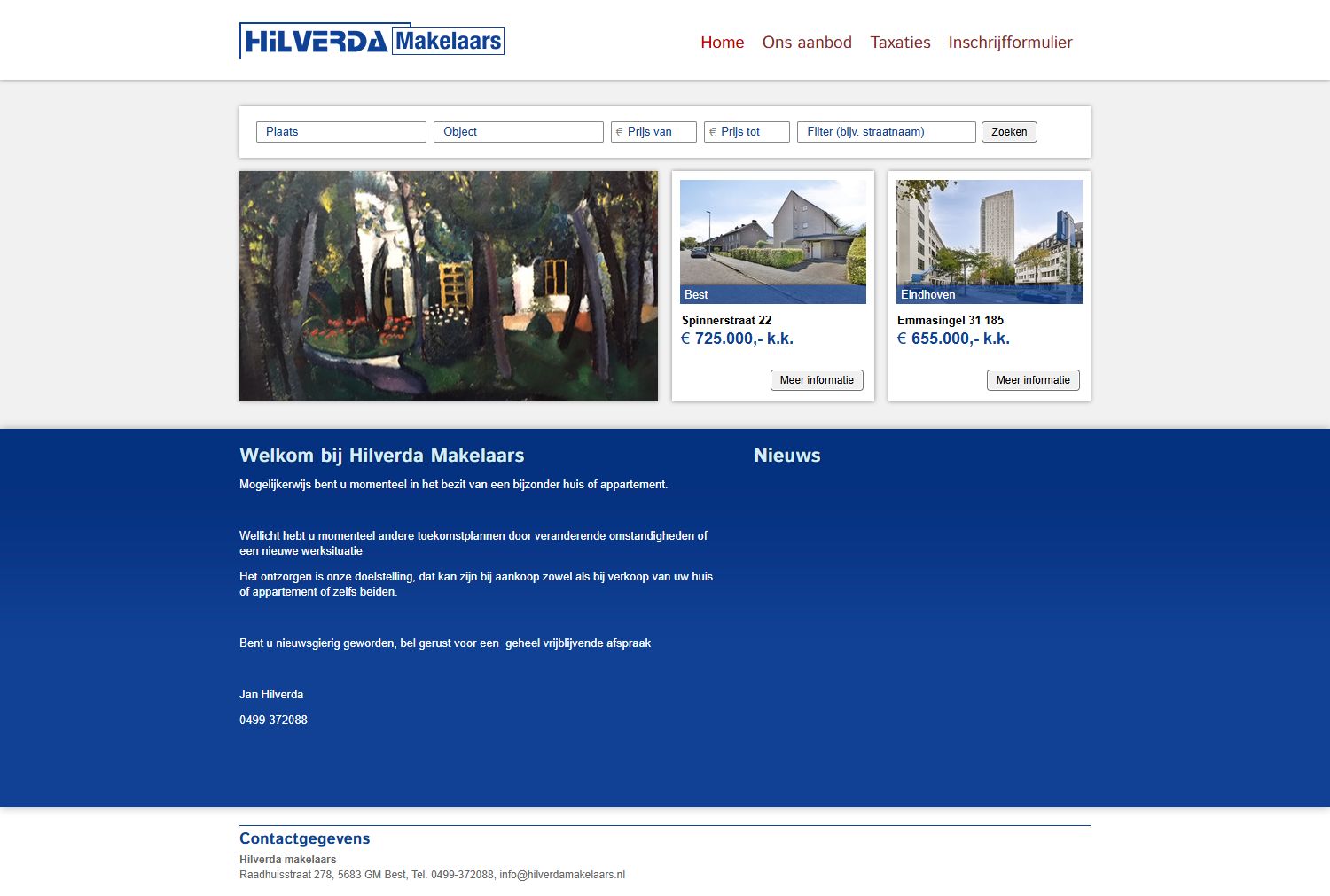 Capture d'écran du site web de www.hilverdamakelaars.nl