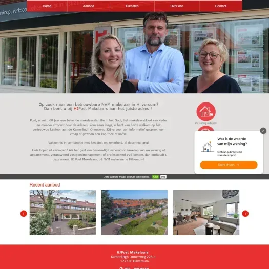 Screenshot der Website von www.hjpostmakelaars.nl