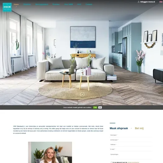 Screenshot of the website of www.hkmmakelaardij.nl