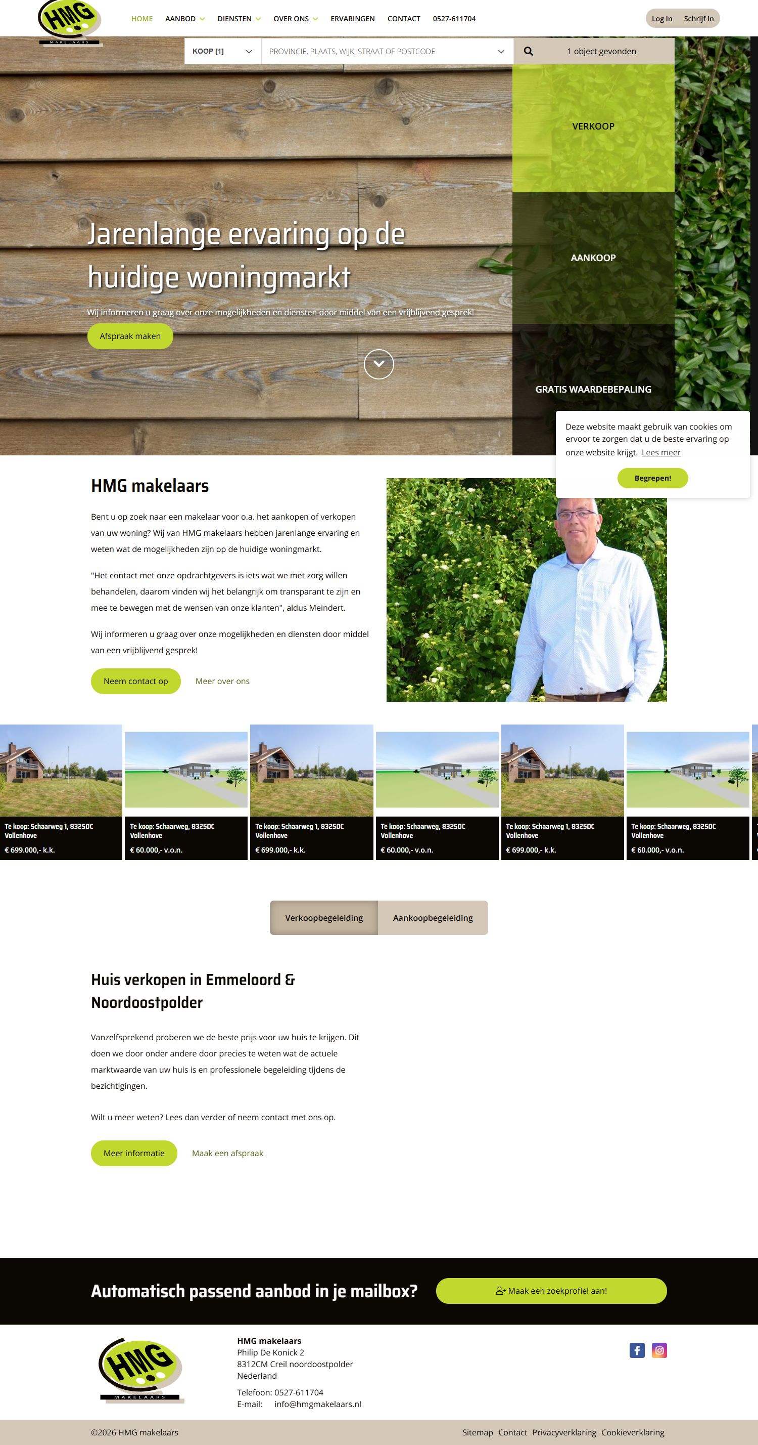 Capture d'écran du site web de www.hmgmakelaars.nl