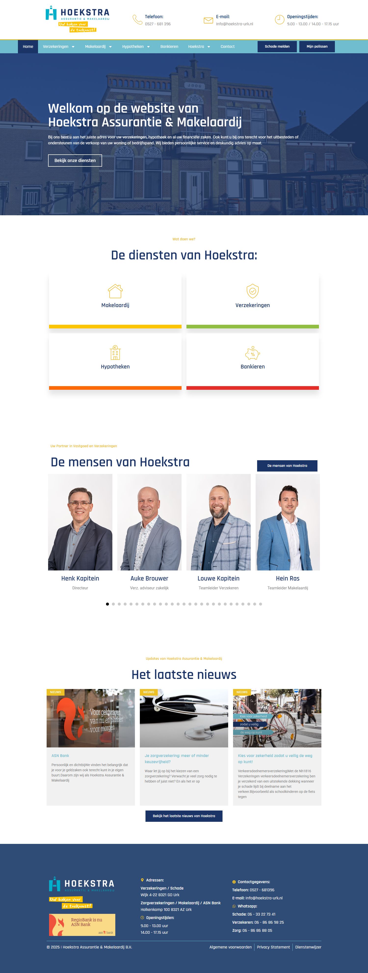 Capture d'écran du site web de www.hoekstra-urk.nl