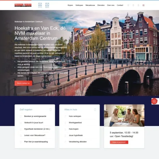 Screenshot van de website van hoekstraenvaneck.nl