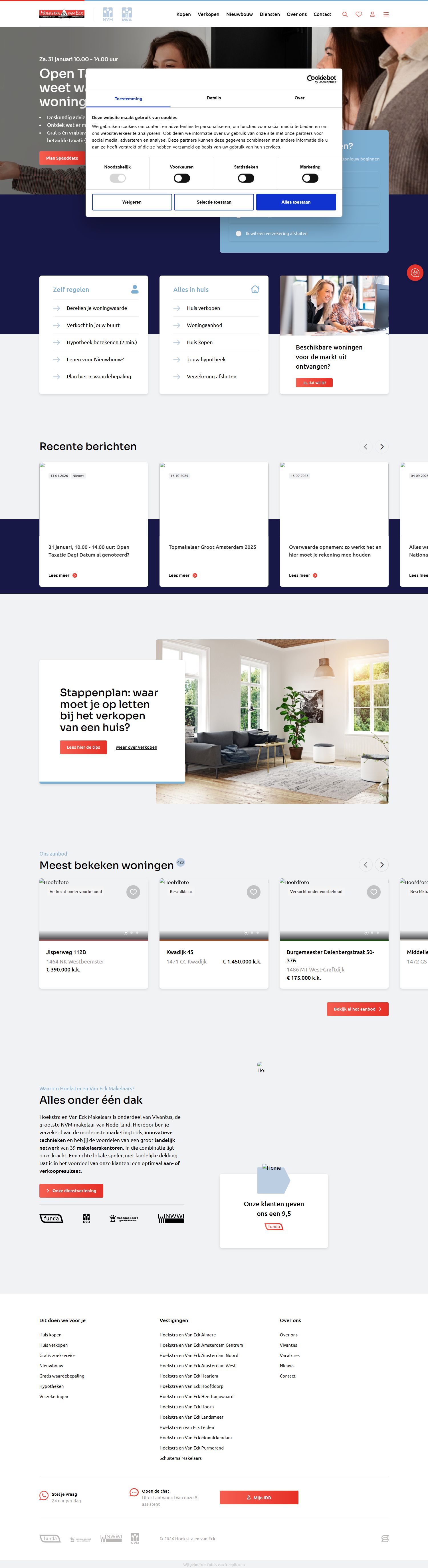 Screenshot der Website von www.hoekstraenvaneck.nl