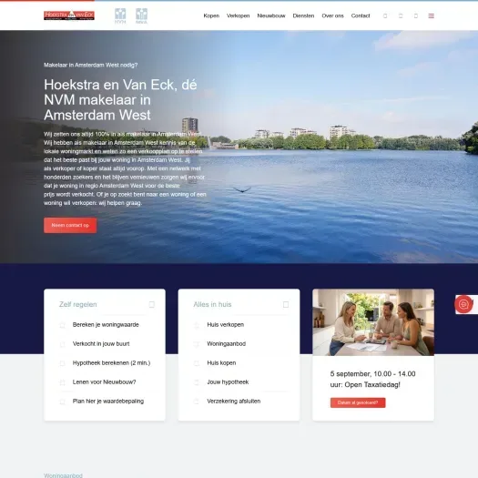 Screenshot van de website van hoekstraenvaneck.nl