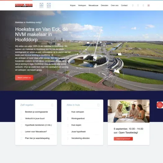 Screenshot van de website van hoekstraenvaneck.nl