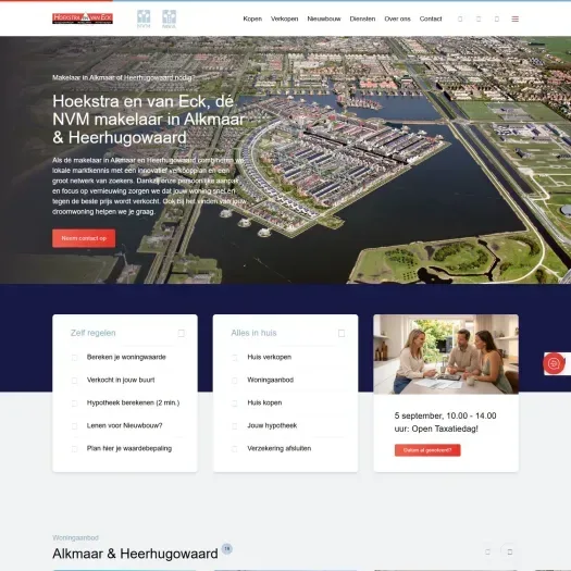 Screenshot van de website van hoekstraenvaneck.nl