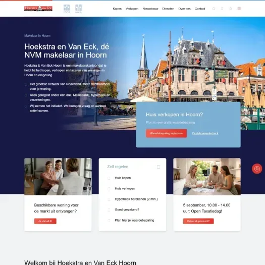 Screenshot van de website van hoekstraenvaneck.nl