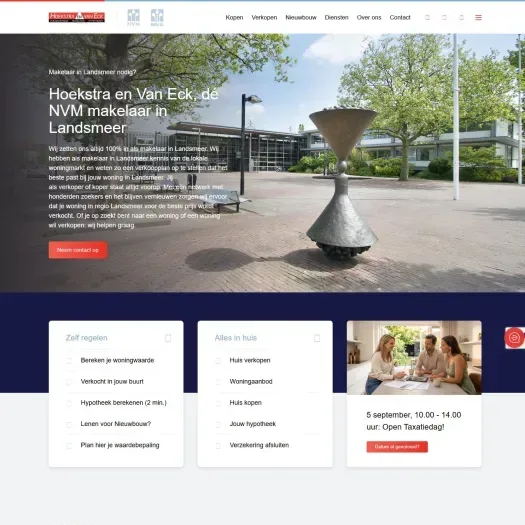 Screenshot van de website van hoekstraenvaneck.nl