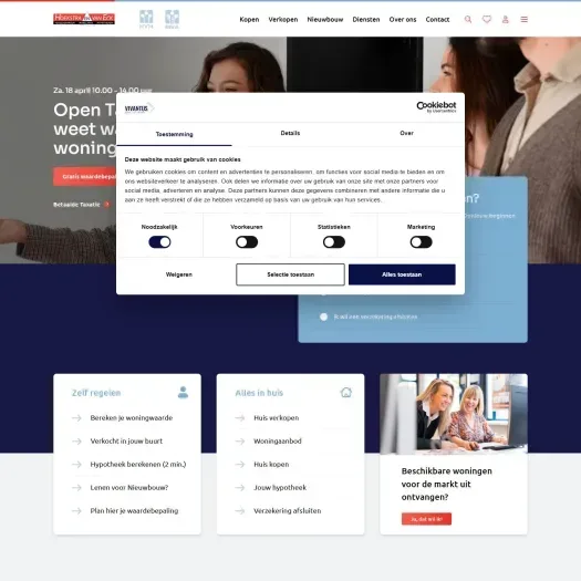 Screenshot of the website of www.hoekstraenvaneck.nl