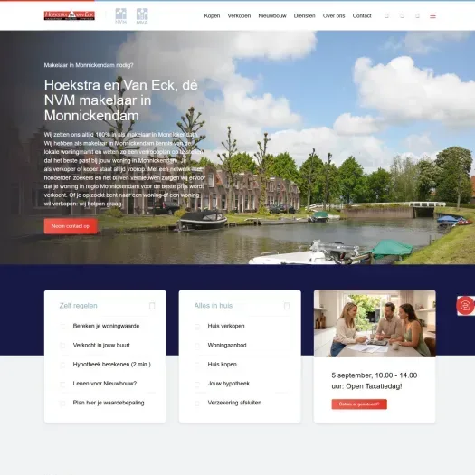 Screenshot van de website van hoekstraenvaneck.nl