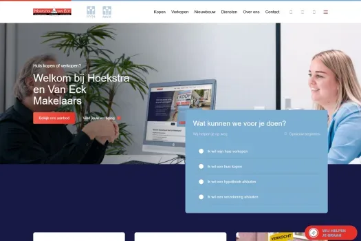 Screenshot van de website van hoekstraenvaneck.nl
