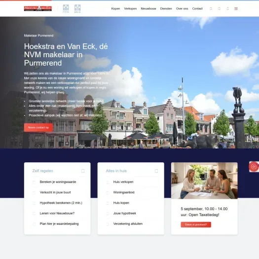 Screenshot van de website van hoekstraenvaneck.nl