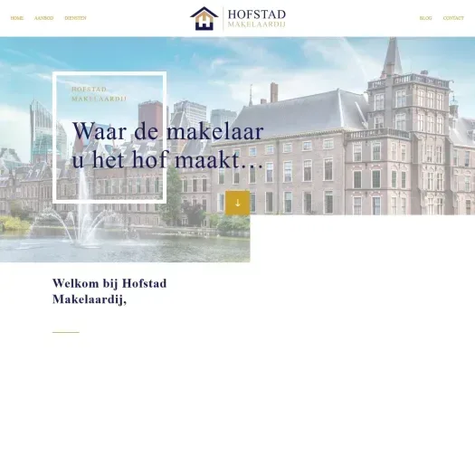 Screenshot of the website of www.hofstadmakelaardij.com