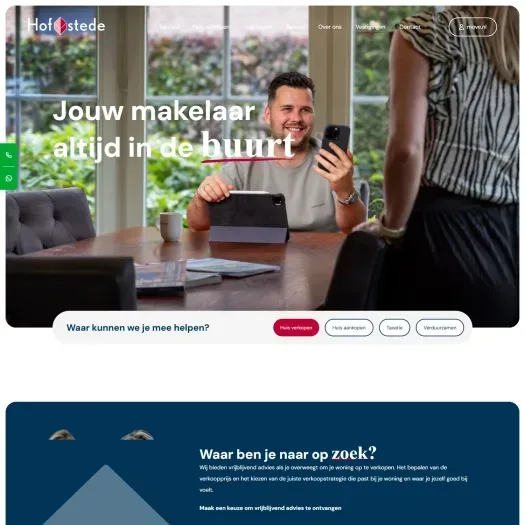 Screenshot van de website van www.hofstededelangstraat.nl