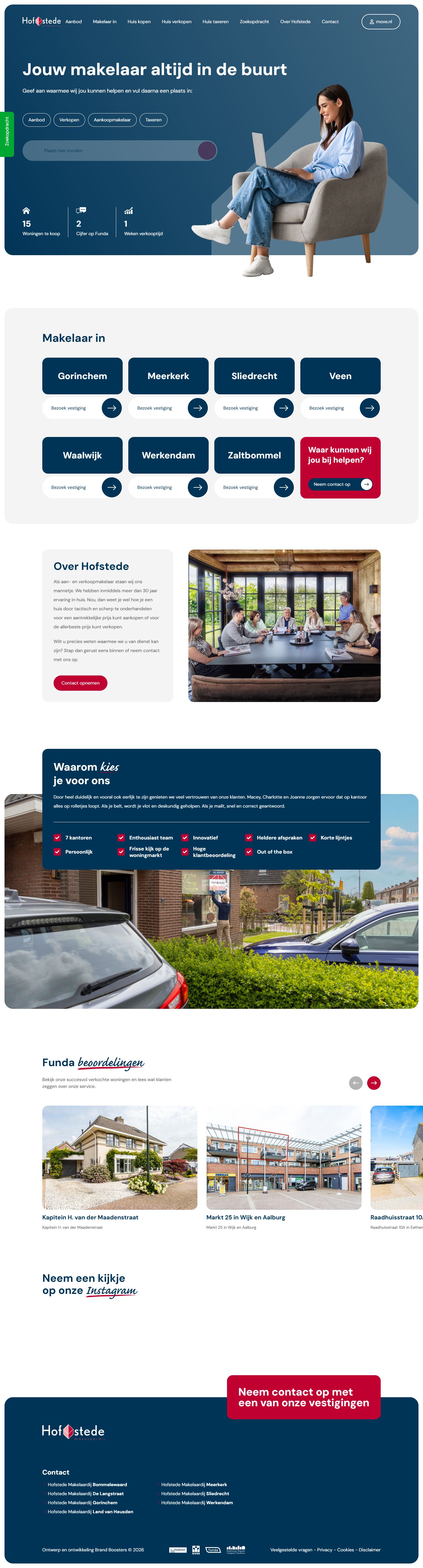Screenshot der Website von www.hofstedemakelaardij.nl