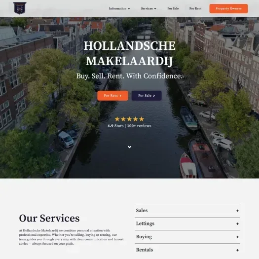 Capture d'écran du site web de www.hollandschemakelaardij.nl