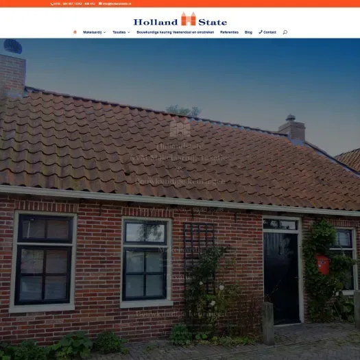 Screenshot van de website van www.hollandstate.nl