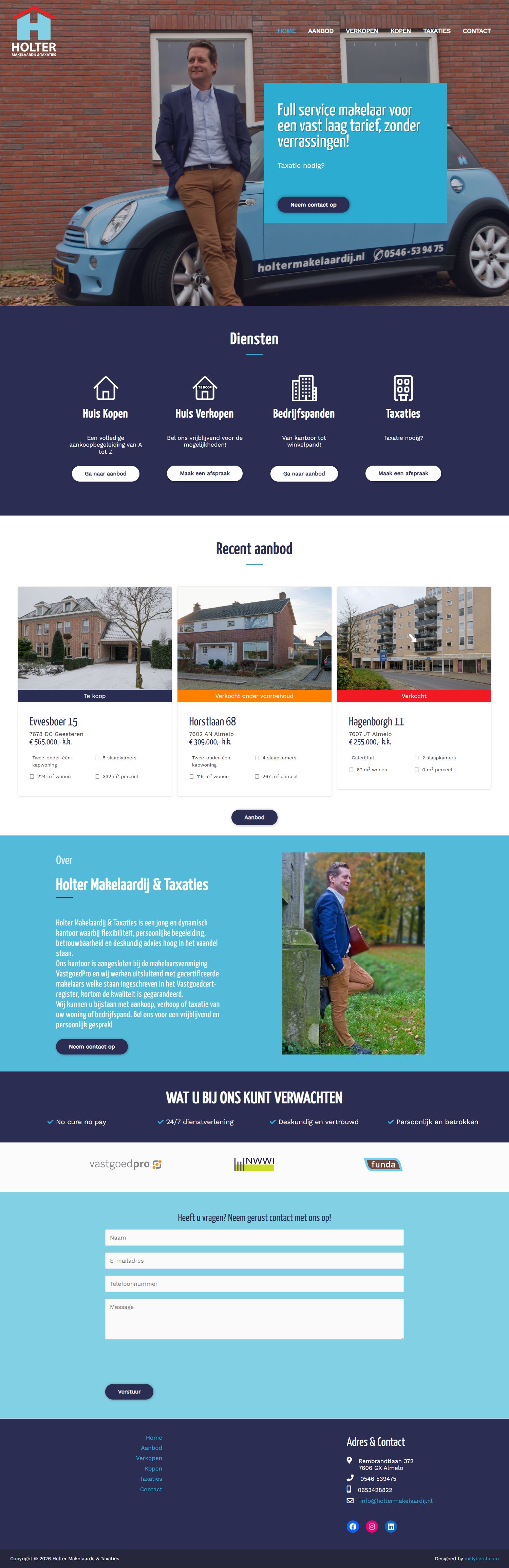 Screenshot van de website van www.holtermakelaardij.nl