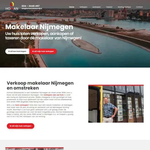 Screenshot of the website of www.homanmakelaardij.nl