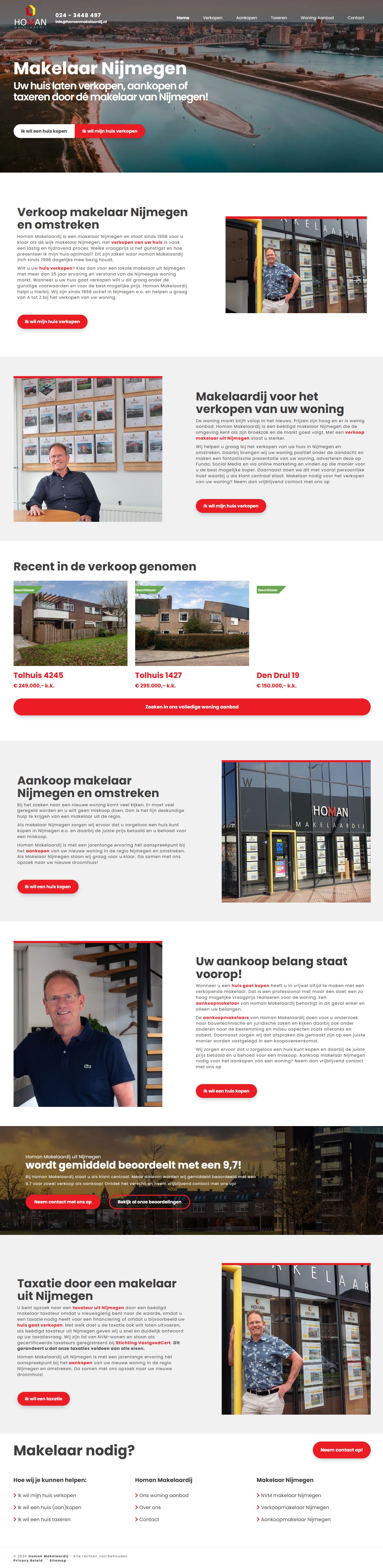 Screenshot der Website von www.homanmakelaardij.nl