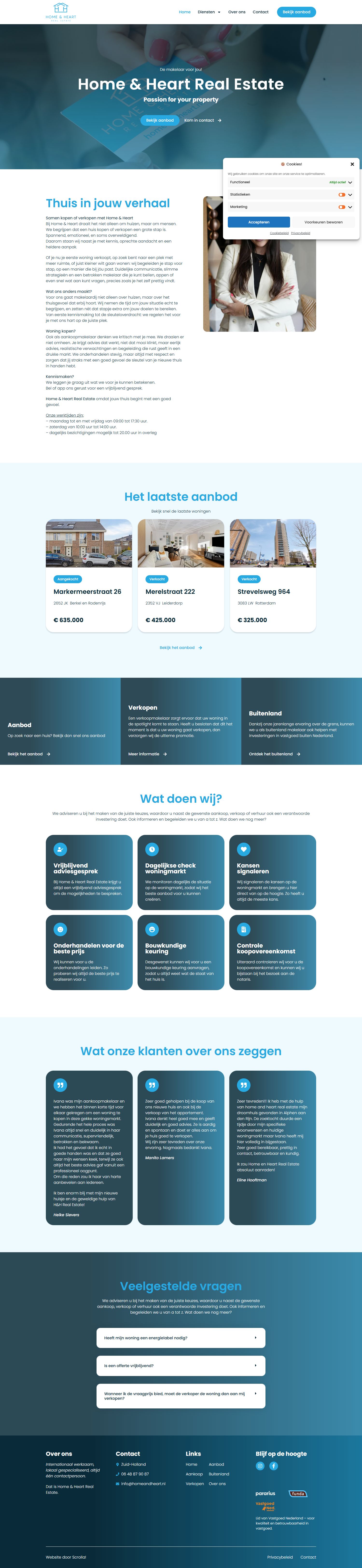 Screenshot der Website von www.homeandheart.nl