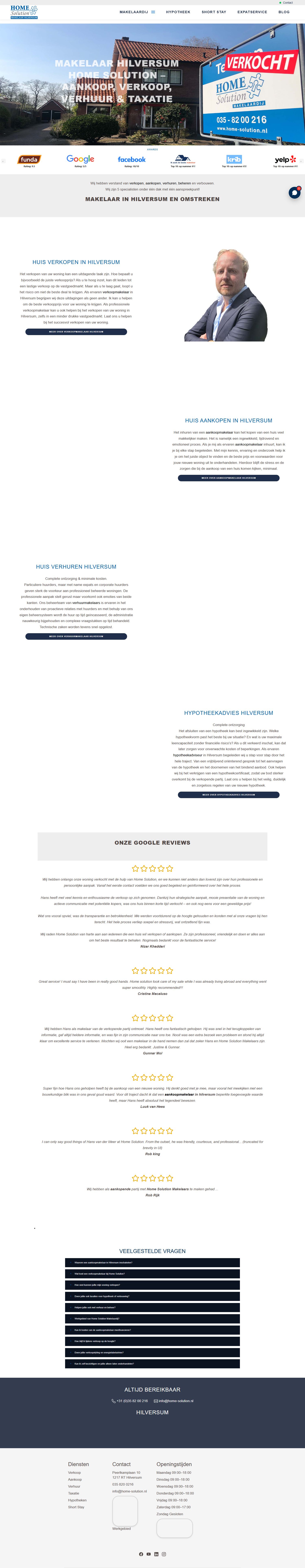 Screenshot der Website von www.home-solution.nl