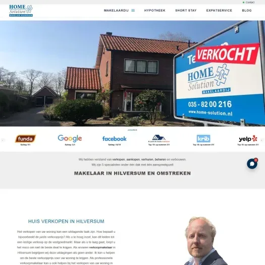 Screenshot of the website of www.home-solution.nl