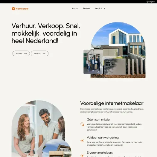 Screenshot der Website von www.homecrew.nl