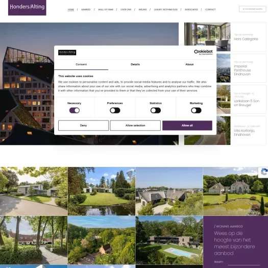 Screenshot of the website of www.hondersalting.nl