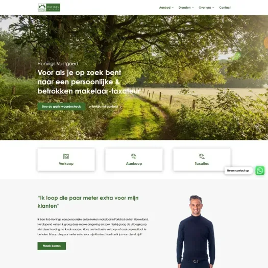 Screenshot der Website von www.honingsvastgoed.nl