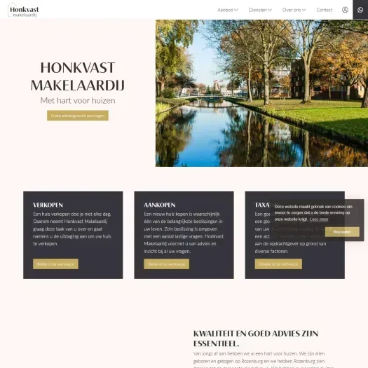 Screenshot van de website van www.honkvast.com