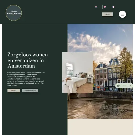 Screenshot der Website von www.honq-makelaardij.nl